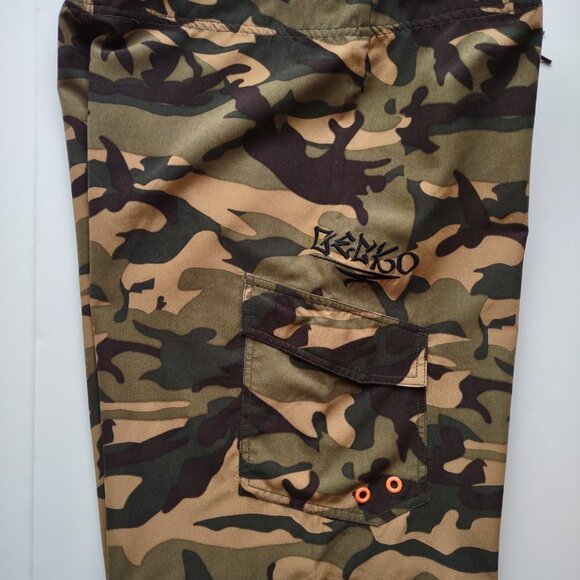 Gecko Hawaii Camo Beach Cargo Shorts  Swim Surf Trunks    Size 36 - Picture 5 of 11